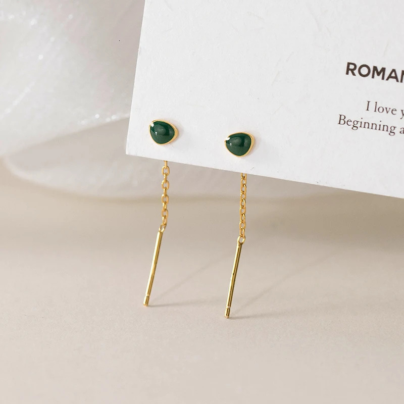 WANTME 925 Sterling Silver Fashion Unique n Avocado Green Enamel Ear Wires for Women Simple Sweet Drop Earrings Jewelry 250805