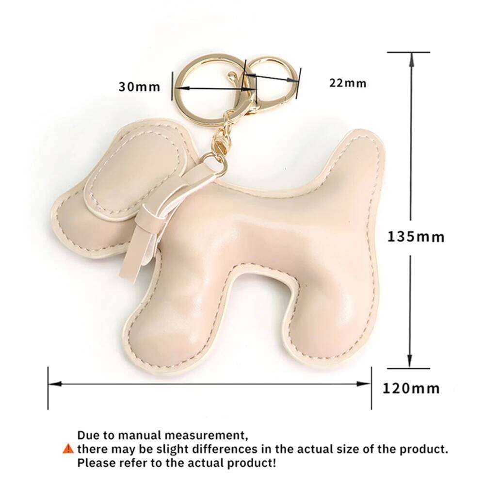 Cute Puppy Dog Keychain Leather Animals Keyring Hanging Ornament Backpack Handbag Charm Gift Women Men Bag Pendant Decoration
