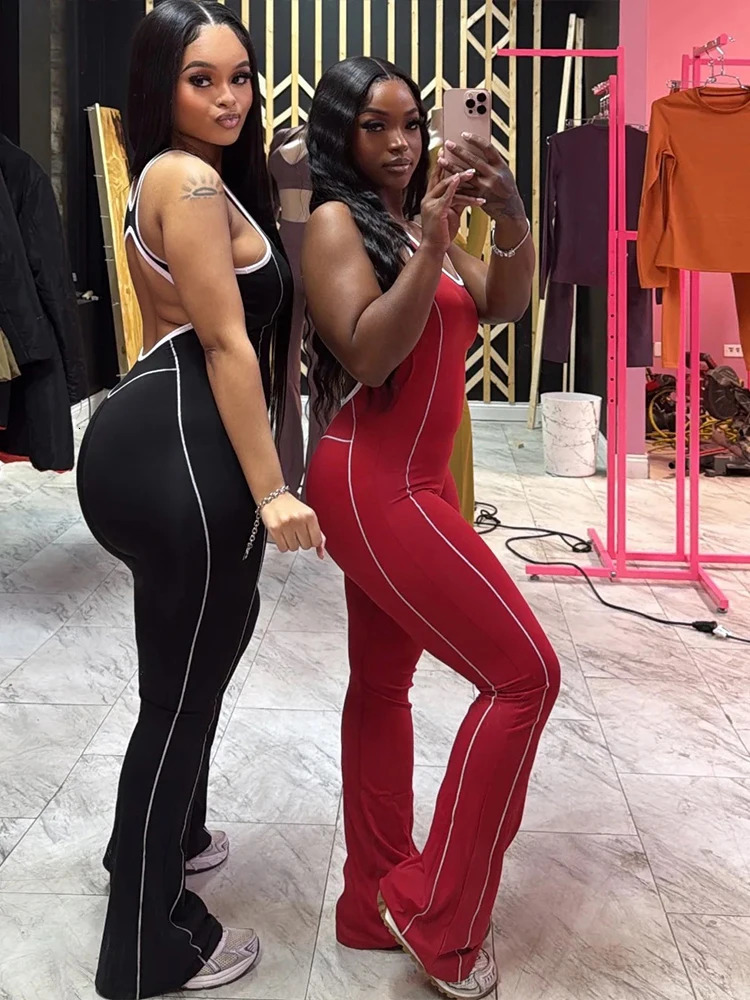 Weird Puss Sporty Women Jumpsuits Fitness Casual Summer Oneck Sleeveless Backless Skinny Overalls Female Active Workou Overall 250807