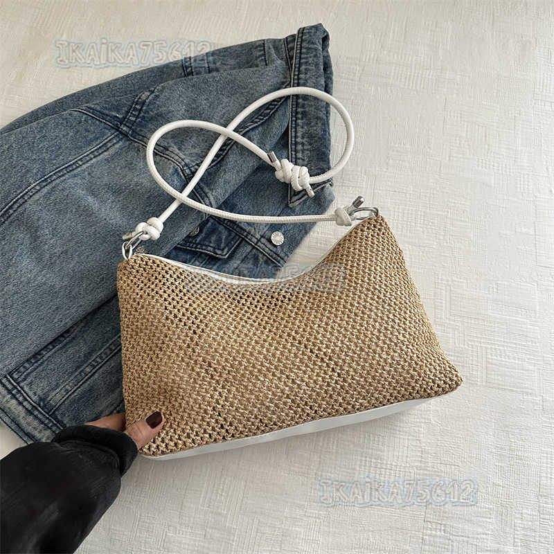 Weaving Fashion Knotted Shoulder Strap Small Bag for Women 2024 Spring New Versatile Crossbody Bag Dumpling Bag H250806