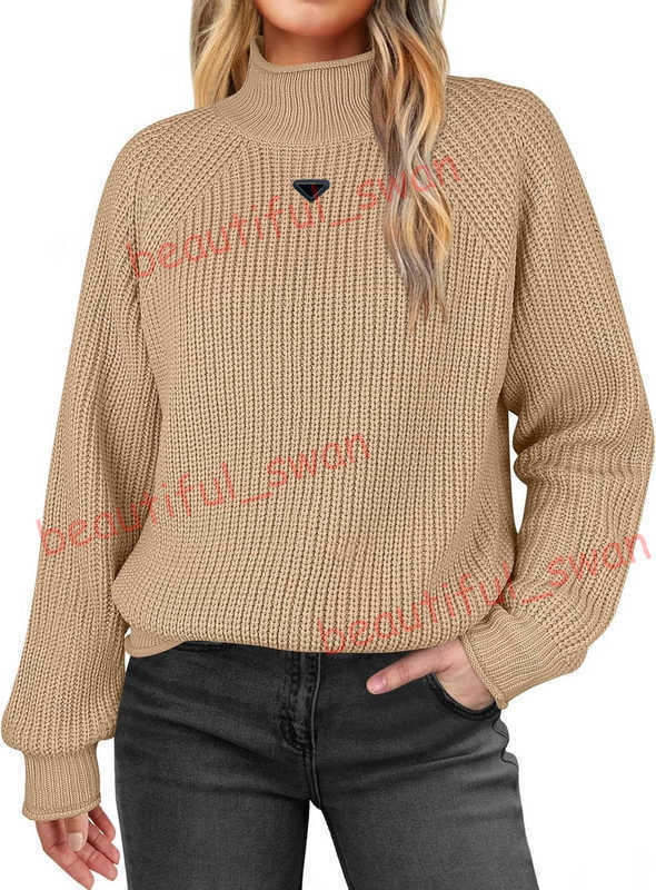 Designer Women's Sweaters 2025 Autumn Winter New Solid Color Pullover High Neck Knitted Sweater Long Sleeve Women's Clothing D401