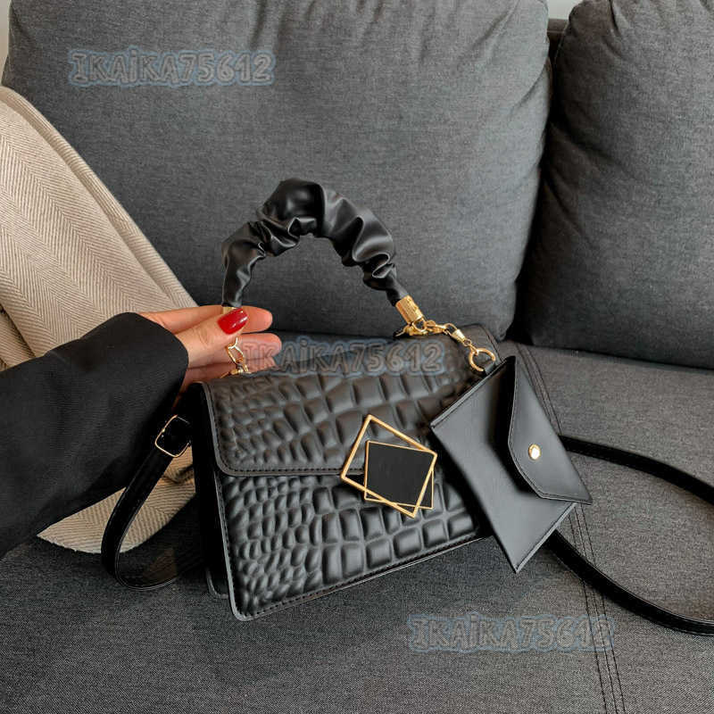 Womens Trendy Style Pleated Handbag 2024 Spring New Versatile Single Shoulder Crossbody Small Square Bag H250806