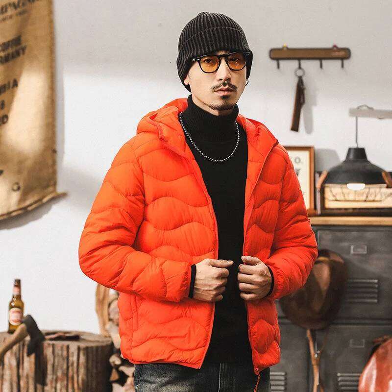 HL Men's White Duck Lightweight Down Winter Portable Outdoor Hiking Thick Windproof And Warm Jacket