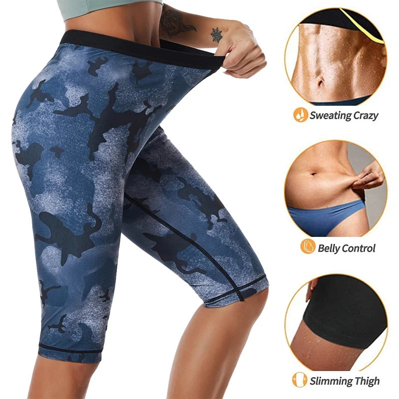 Women Camouflage Body Shaper Sweat Shorts Fitness Pants Gym Slimming Sauna Suits Flat Tummy Pants Waist Trainer Shapewear 250805