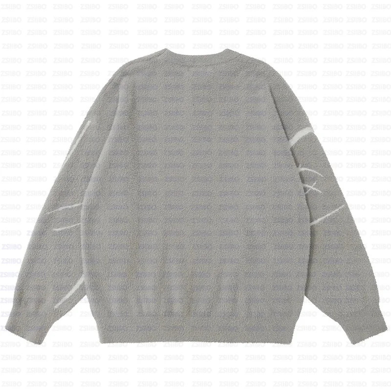 Autumn Winter Harajuku Vintage Gothic Print Knit Men Sweater Aesthetic Y2K Streetweat Pullover Fairy Grunge Loose Couple Sweater 250806
