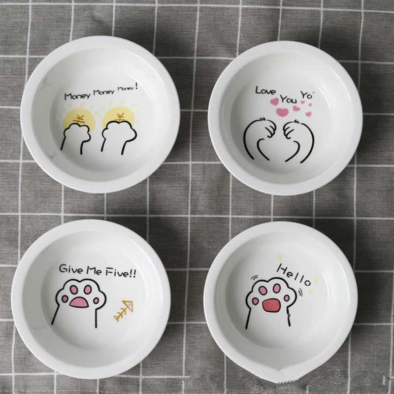 Fashion Pet Food Supplies Ceramic Bowl Cute Cat Bowls Water Basin Dog Pot Drinking Eat Bowl Round Ceramic Feeders Pet Supplies Y250806