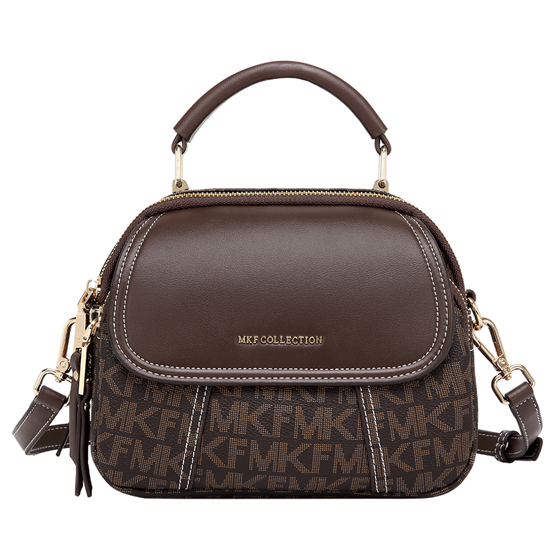 MKF designer bag free shipping Light luxury casual Boston bag letter versatile classic high-capacity vintage circular handbag for woman