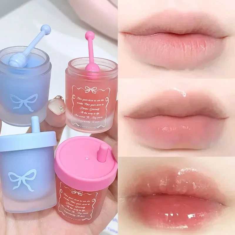 Strawberry Juice Mug Moisturizing Lip Mask Hydrating Lightening Lip Lines Fruity Makeup Solid Tinted Lip Balm Jelly Gloss MakeupXJ250807
