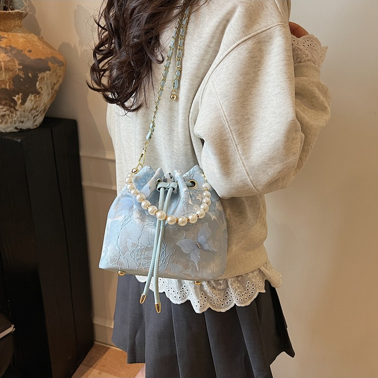 Free Shipping Designer Luxury New Chinese Style Single Shoulder Bag Women's Pearl Handbag Fashion Crossbody Bag Cheongsam Style Embroidered Handb