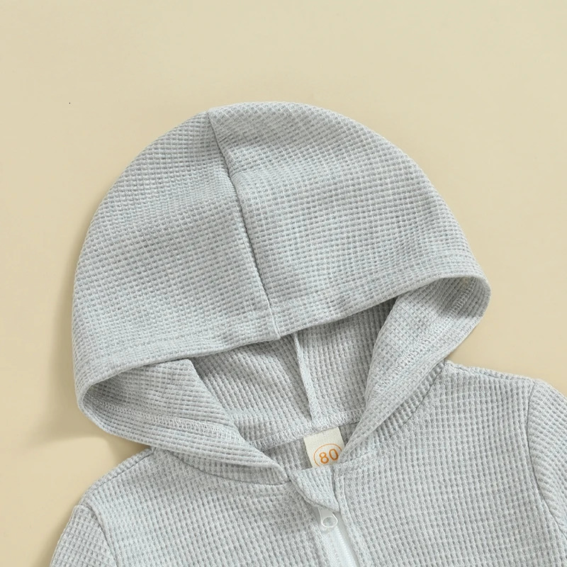 -07-11 Lioraitiin 12M-5Years Kids Hoodie Long Sleeve Hooded Zip-up Hoodie Solid Sweatshirt Jacket for Boys Girls 250806