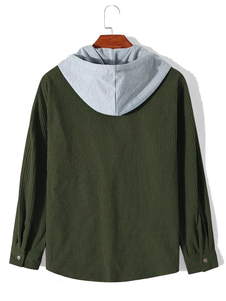 Men Cardigan Single Breasted Hoodies Hooded Sweatshirts Spliced Button Long Sleeve Outerwear Casual Sports Pockets Loose 250807