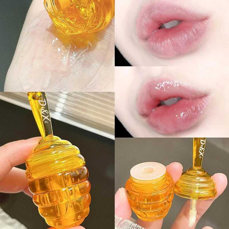 1/2pcs Honey Pot Lip Oil Long Lasting Moisturizing Clear Lip Oil Liquid Lipstick Lip Gloss Makeup CosmeticsXJ250807