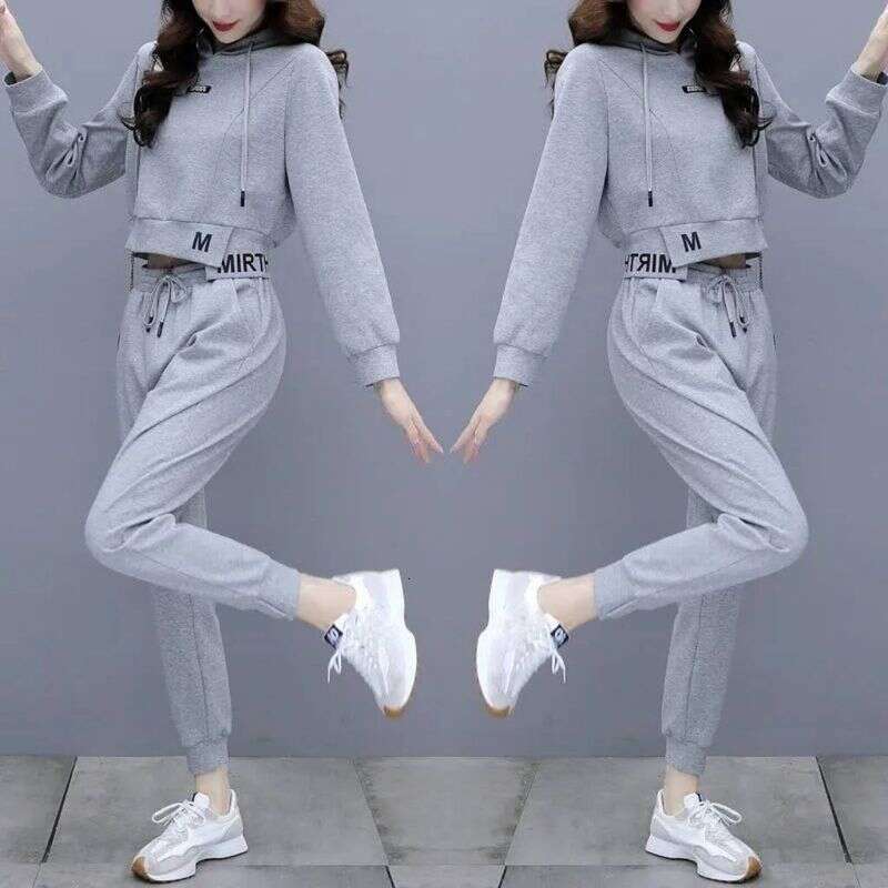 designer leisure Women's Clothing Casual Fashion Two Piece Sportswear Full Set Of Sweater Suit