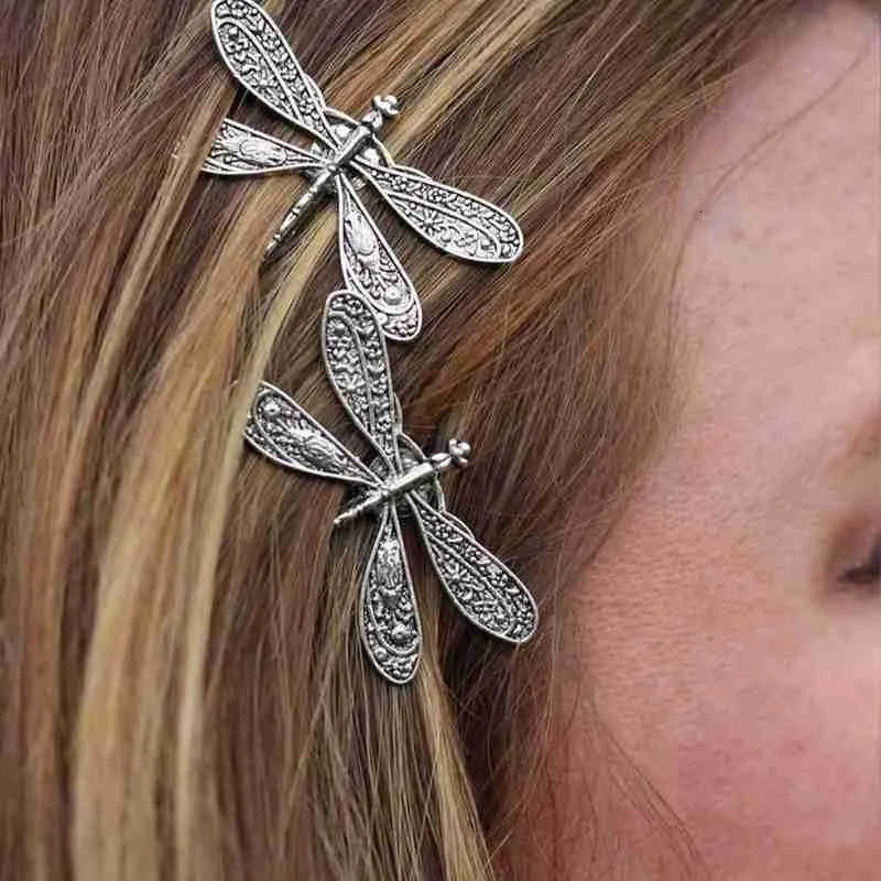 1pc Elegant Vintage Dragonfly Hairpins Bridal Headdress Wedding Hair Accessories Transparent Dragonfly Hair Clip U250807