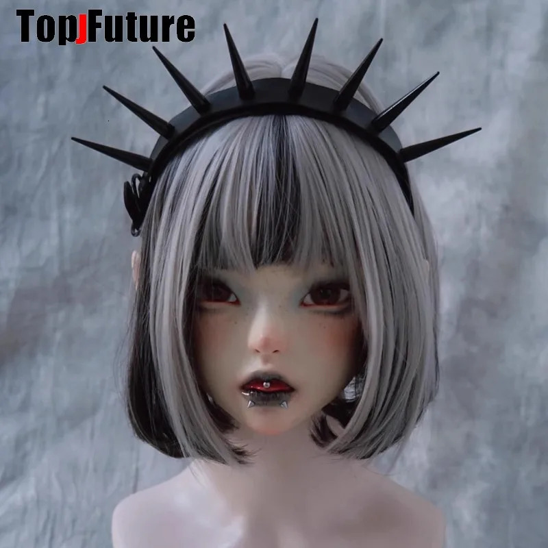Streetwear Vintage y2k girl women gothic lolita cosplay Harajuku Punk long spike hairbands hairband hair hoop 250730