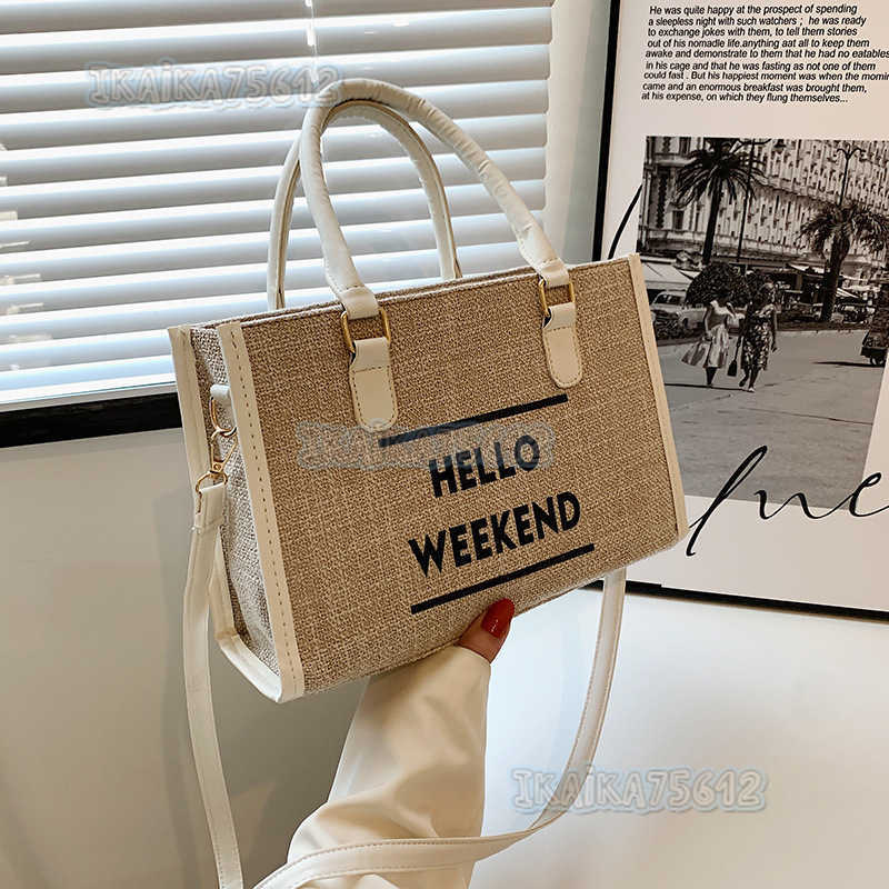 Simple Fashion Canvas Single Shoulder Tote Bag Womens 2022 New Fashion Leisure Lightweight Large Capacity Handbag H250806