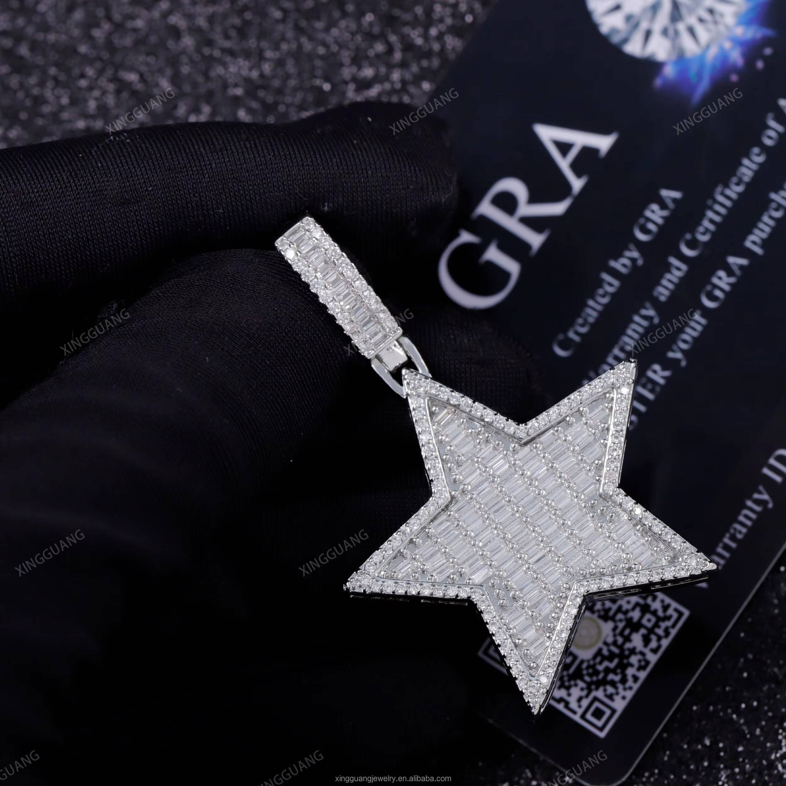 XG New Arrived Star Pendant Real 925 Silver CRA VVS Moissanite Pendant Fine Jewelry Pendant