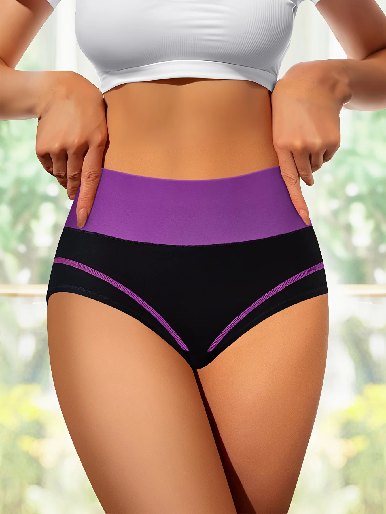 4 pcs High Waisted Tummy Tightening Womens Panties Fashionable Breathable Comfortable Shape Triangle Pants for Women 250807