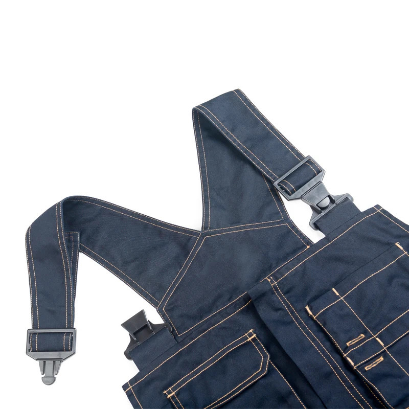 Workwear Overalls Work Bib and Brace Overall Pants Trousers Garage Dungarees Multi Pocket Mechanic with Knee Pads 250804