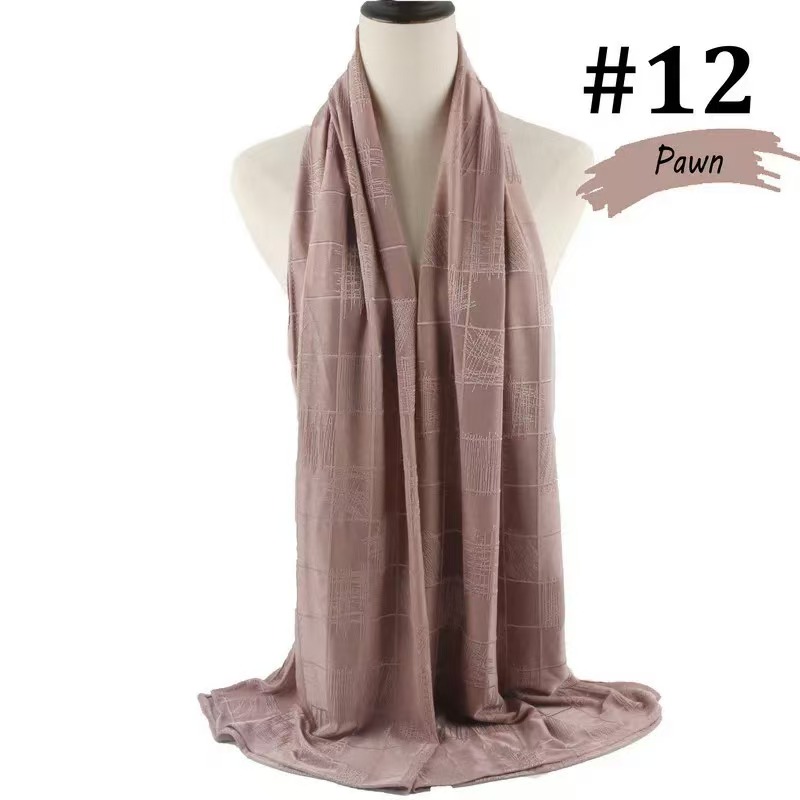 T1415 knitted headscarf women's Indonesian headscarf striped long scarf shawl