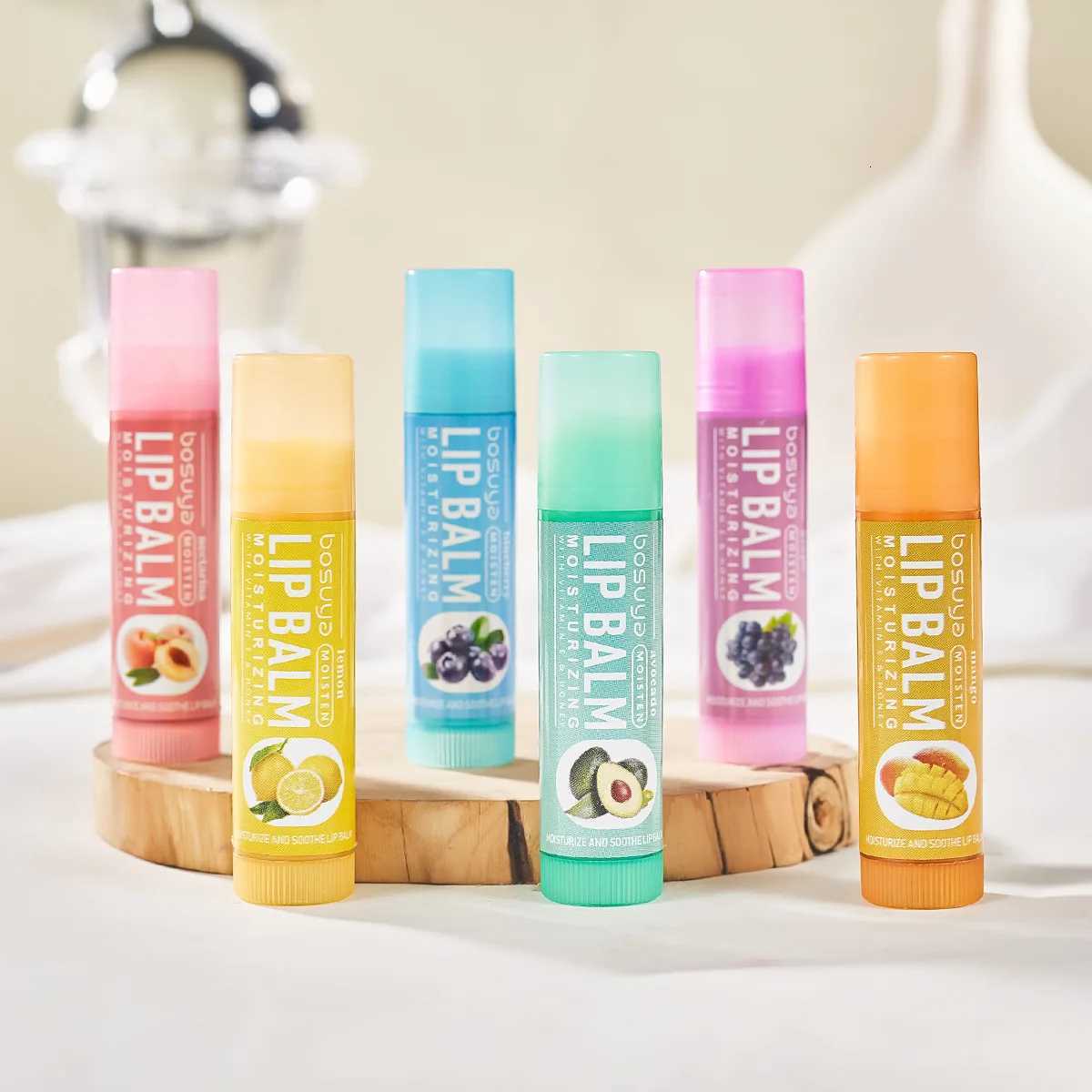 6Pcs Fruit Series Lip Balm Set Honey Vitamin E Moisturizing Repair Anti-Cracked Non-sticky Lip Balm for Lips Skin CareXJ250807