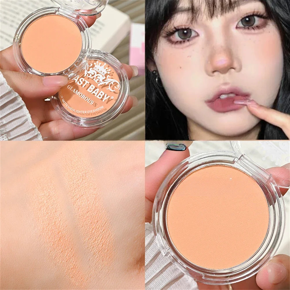 Single Matte Highlighter Palette Milk Tea Face Brighten Contour Makeup Beige Eyeshadow Cut Off Shadow Lying Silkworm Rouge Dust 250730