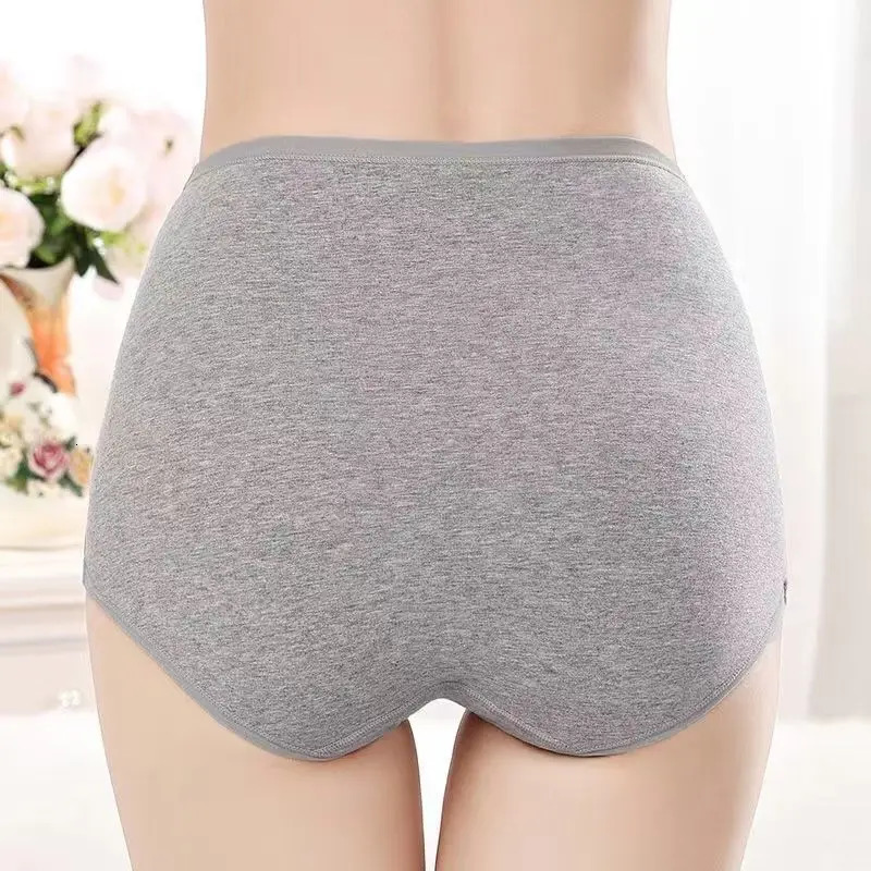 4PCSset Plus Size Underwear Woman high waist Womens Panties Comfort Cotton Brief breathable Panty Underpants for ladies XL4XL 250807