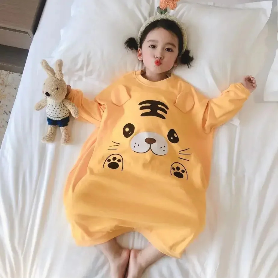 Children Onesies Pajamas Sleeping Bag Kids Baby Girls Boys Stitch Jumpsuits Costume Long Sleeve Children Sleepwear 250806