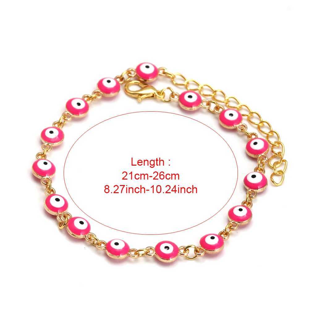 EVIL EYE Adjustable Alloy Foot Chain Women Anklet Drop Oil Turkish Evil Eye Anklet tobilleras mujer chaine de cheville Y250805