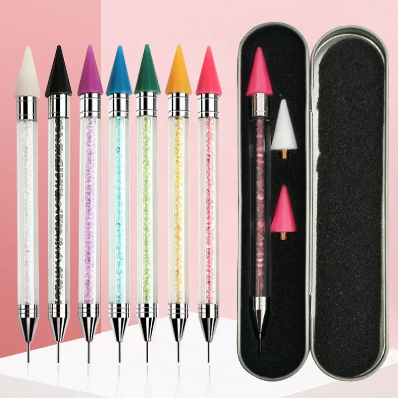 Double Head Nail Art Diamond Embroidery Drill Dot Painting Point Pen With Box Rhinestone Picker Wax Pencil Crystal Handle Tool 250814