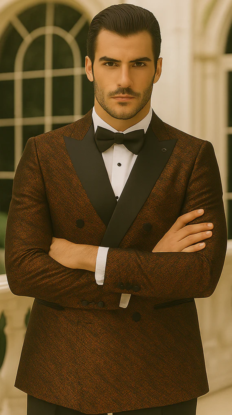 Jacquard Men Suits 1 Piece Jacket Peaked Lapel Single Breasted Wedding Groom Tuxedos Party Customized