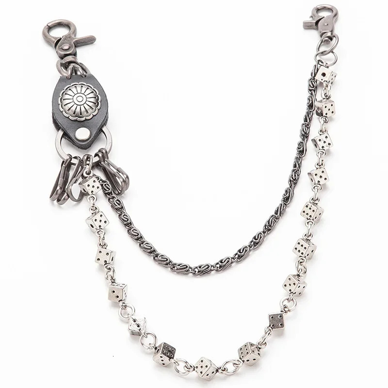 Mens Motorcycle KeyChain Jean Biker Wallet Belts Chain Skull Charm Leather Gothic Rock Pants Trousers Waist Key Mens 2025 DR34 250805