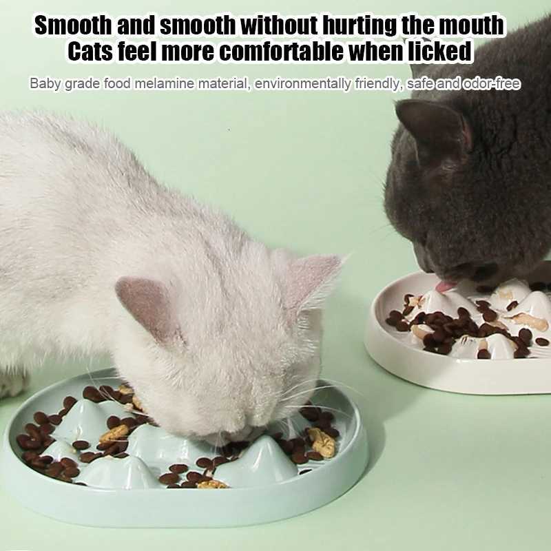 Pure Color Simple Slow Food Plate Slow Food Anti-choking Device Cat Dog Pet Supplies Pet Accessories Cat Bowl Y250806