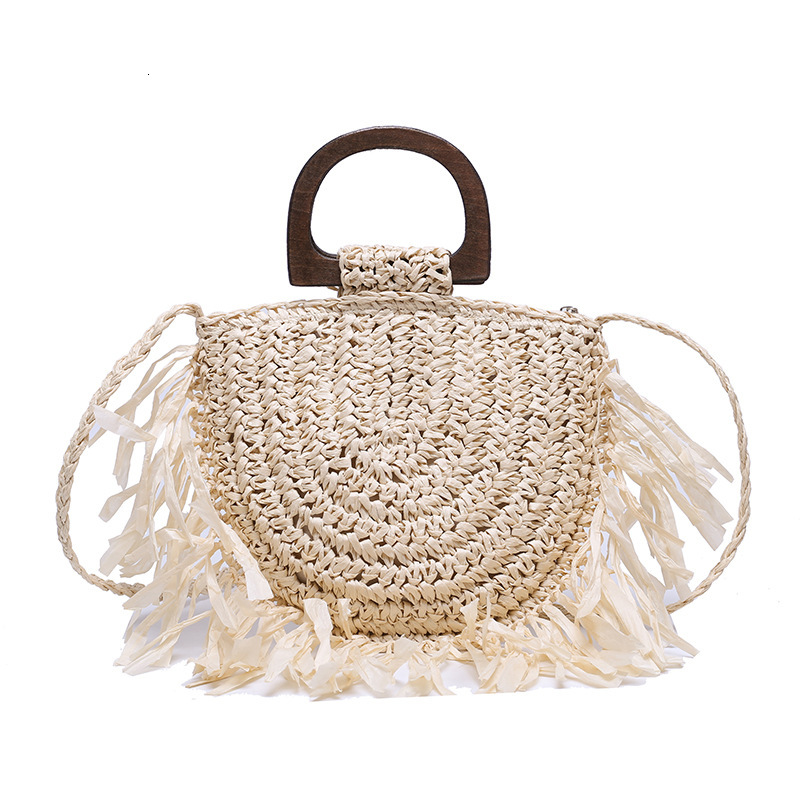 Free shipping designer Internet Celebrity Pastoral Style Straw Shoulder Bag Crossbody Bag for Women 2025 New Summer Woven Tassel Handbag Beach Bag