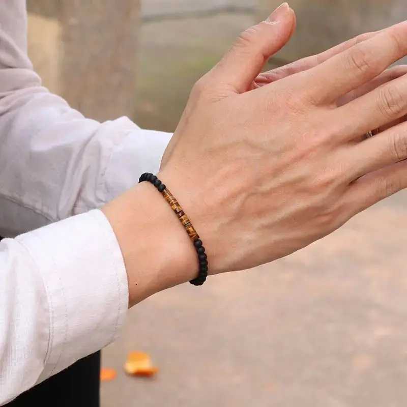 4mm 5 Style Handmade Onyx Beads Mens Bracelet Luxury Emperor Stone Simple Bracelet for Men Armband Jewelry Homme W250807