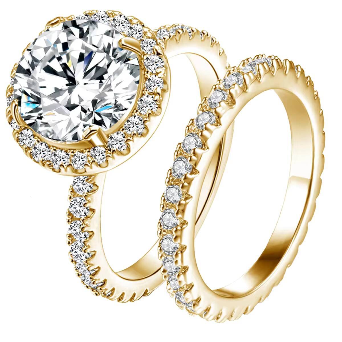 HanHan European and American Five-Pointed Star Full Ring Mens Micro Zircon Hip Hop Trend Ring Fine Jewelry