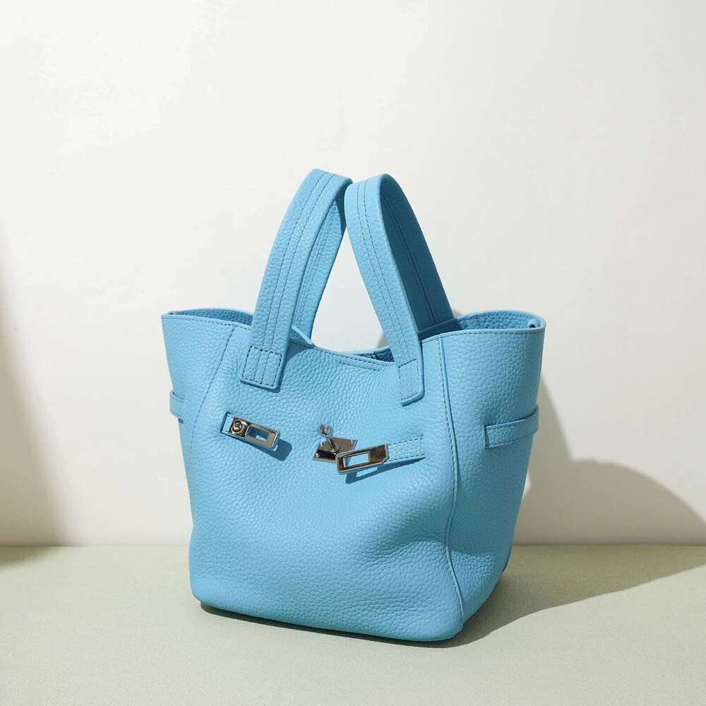 Fashion Original Brand Women Genuine Leather Female Top Handle Soft New Handbags Designer Cowhide Tote Bucket Bag 20250805
