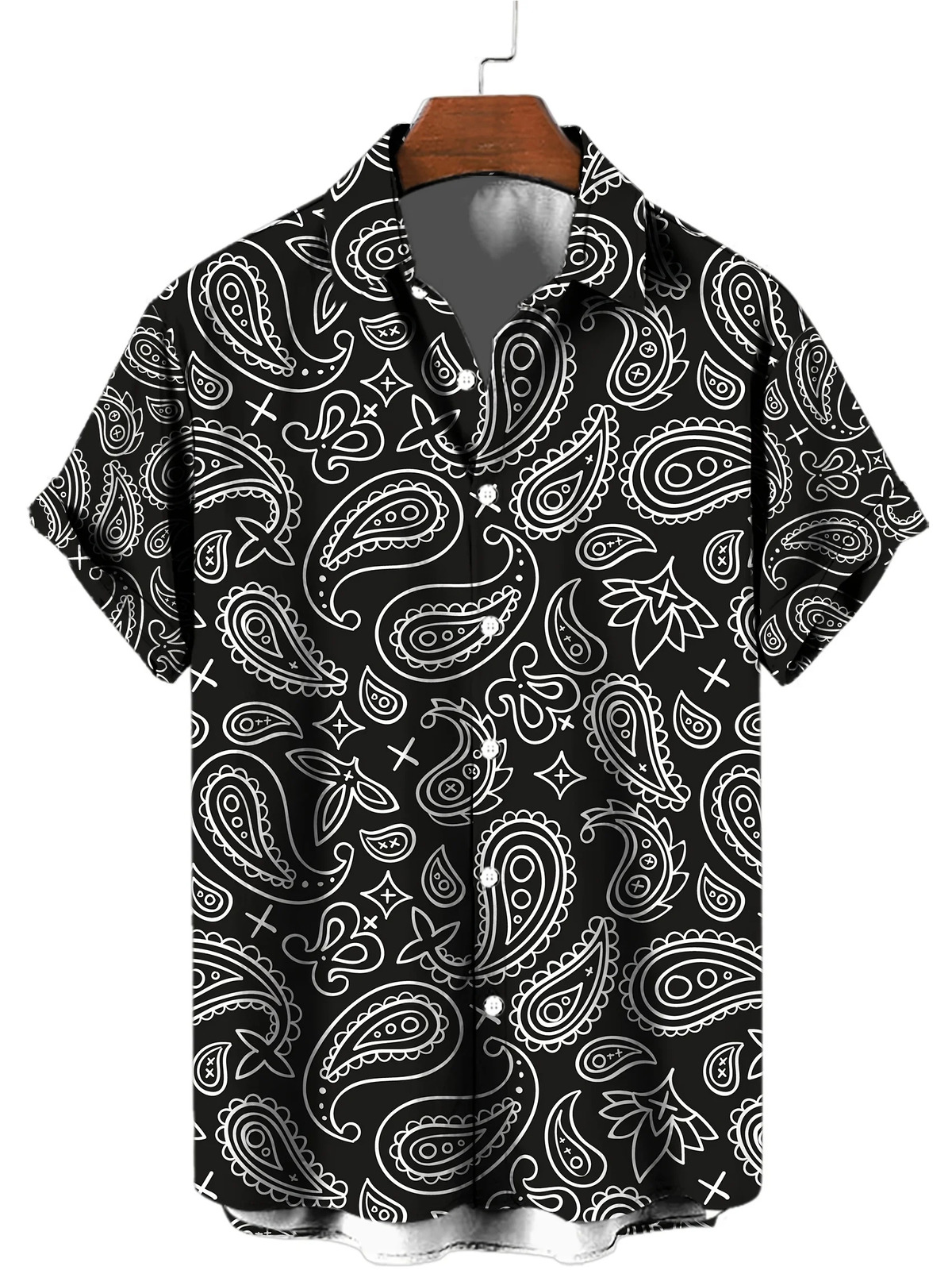 Novelty Paisley 3D Printed Shirt Summer Casual Breathable Mens Button Short Sleeve Tops Street Fashion Trendy Vintage Shirts 250807