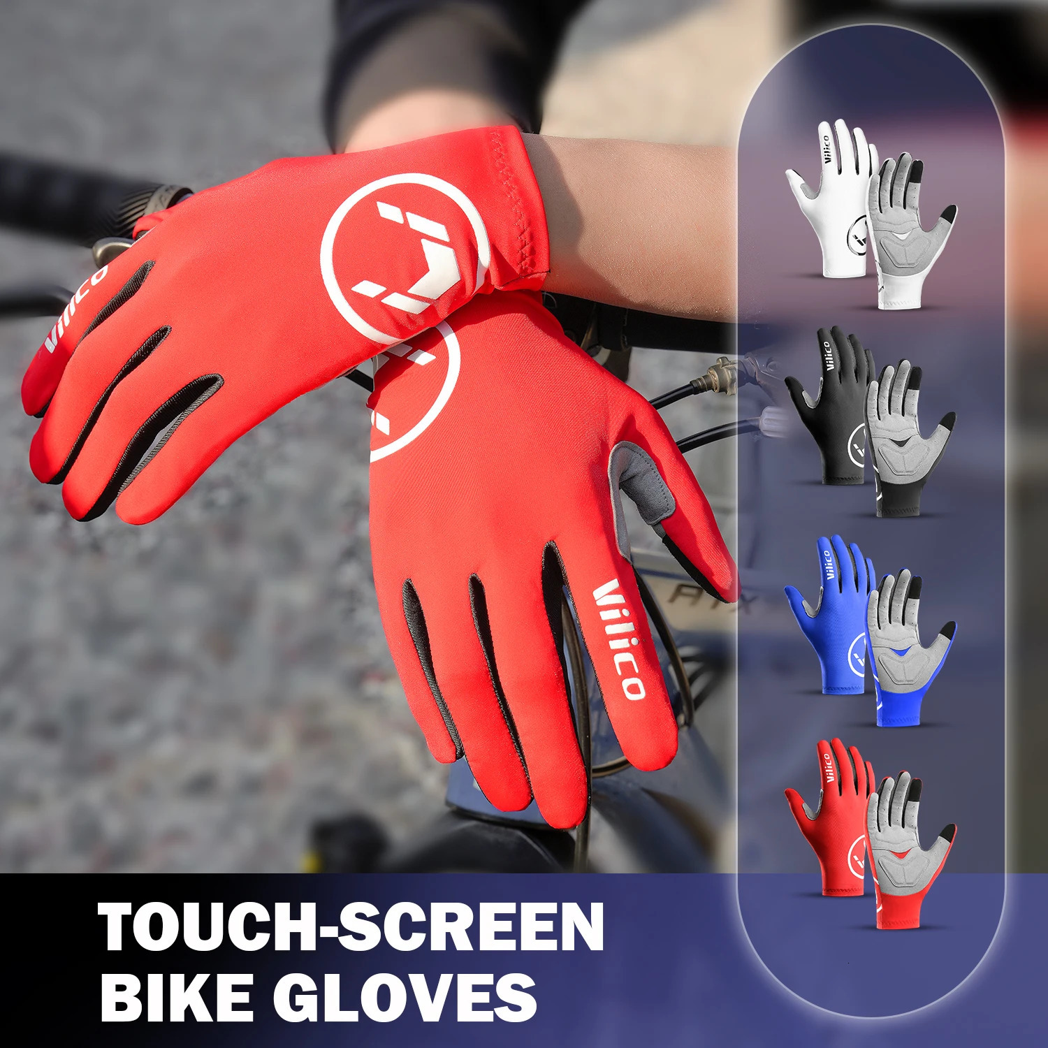 Touch Screen Long Full Fingers Half Gel Sports Cycling Gloves MTB Road Bike Riding Racing Women Men Bicycle 250729