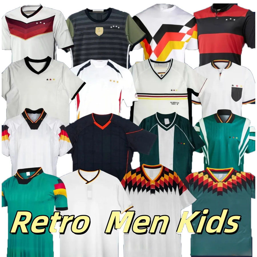 Retro Germany Soccer Jerseys BREHME KOHLER 1986 1990 1992 1994 1996 1998 LITTBARSKI 2002 2010 Hassler MULLER 2014 Long sleeve retrio Football Shirts kids kits Sets