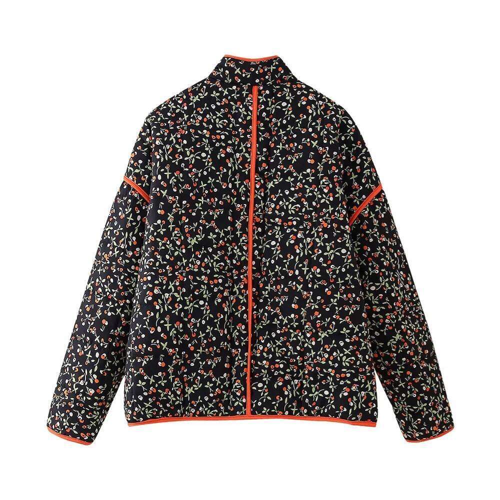 Designer Clothing 2025 Taop&Za Autumn New Women's Fashion Casual Versatile Long Sleeve Pocket Decoration Printed Cotton Jacket