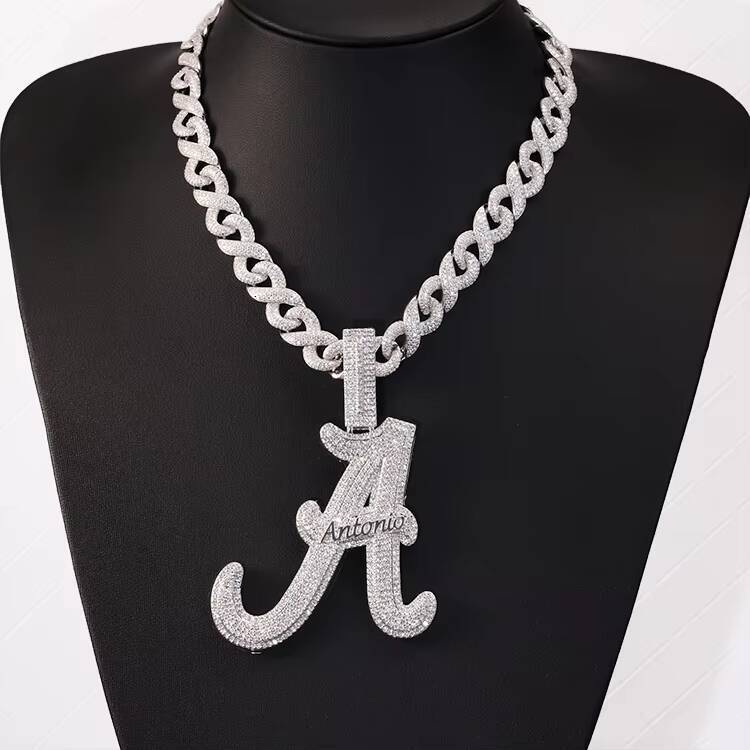 Luxury 925 Sterling Silver Handmade Capitals a Ice Out Custom VVS Moissanite Hip Hop Pendant