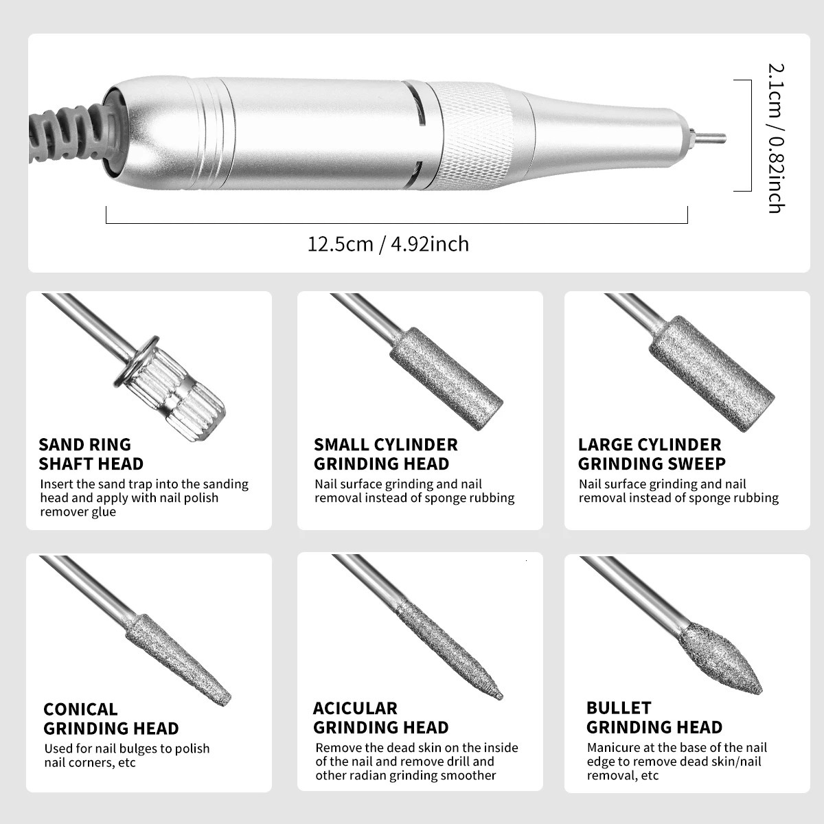 45000RPM Electric Nail Drilling Machine Low Noise Rechargeable Nail Gel Polishing Machine Suitable for Nail Art Salon Tools 250807