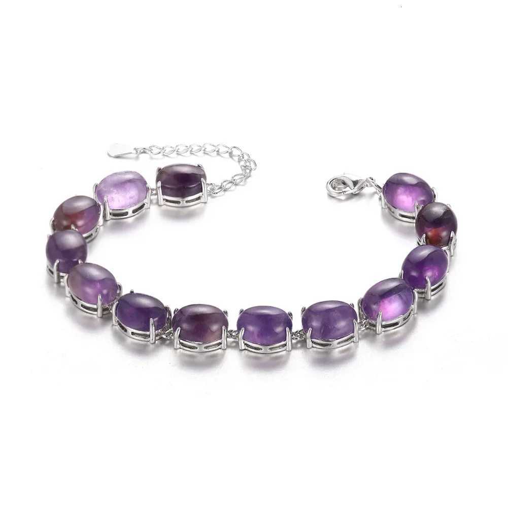 Natural Amethyst Labradorite Turquoise Bracelet S925 Silver Plated Bracelet Party Anniversary Gift Bangle Jewelry for Women W250807