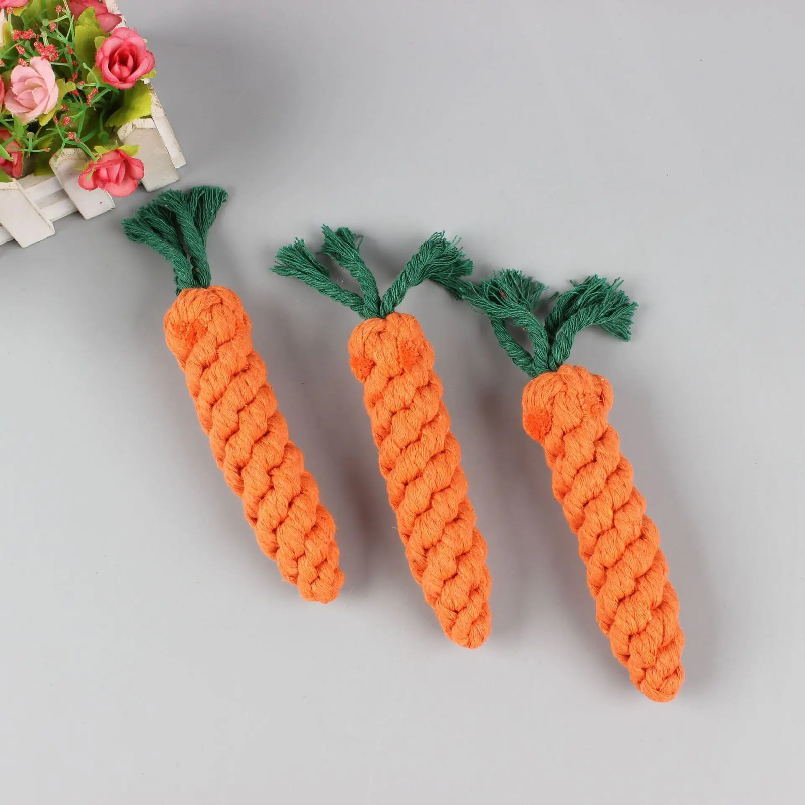 1Pcs Carrot Dog Bite Rope Pet Dog Toys Safe Durable Braided Bite Dog Chew Toys Resistant Puppy Molar Cleaning Teeth Cotton Rope 250804