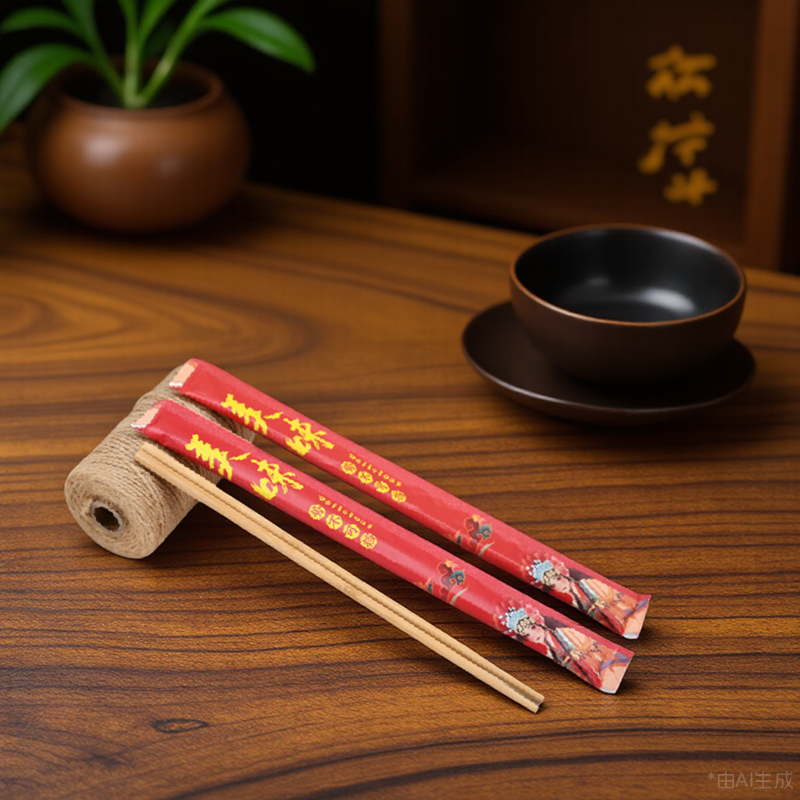 White Kraft Packaged Eco-Chopsticks Made from Sustainably Grown Bamboo