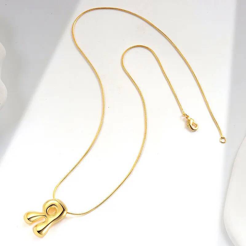Sterling Sier Letter Necklace For Girl Gift Smooth Cute Balloon Jewelry Accessories Dropshipping Wholesale Jewelry for Women