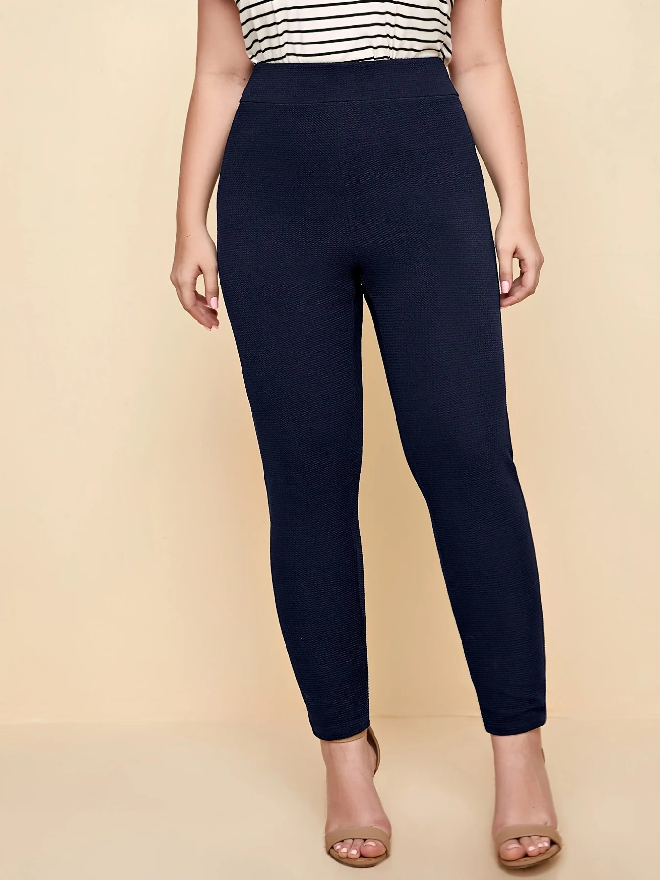 Summer plus size extreme waist hip womens fashion button n temperament yoga pants ninepoint 250805