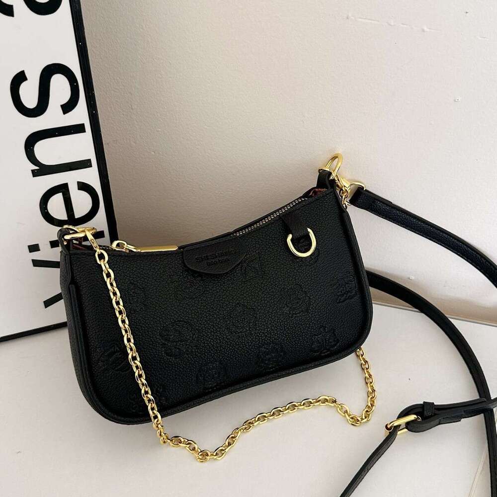 High-End Underarm 2025 Summer New Niche Women's Printed Chain Shoulder Handbag Crossbody Bag
