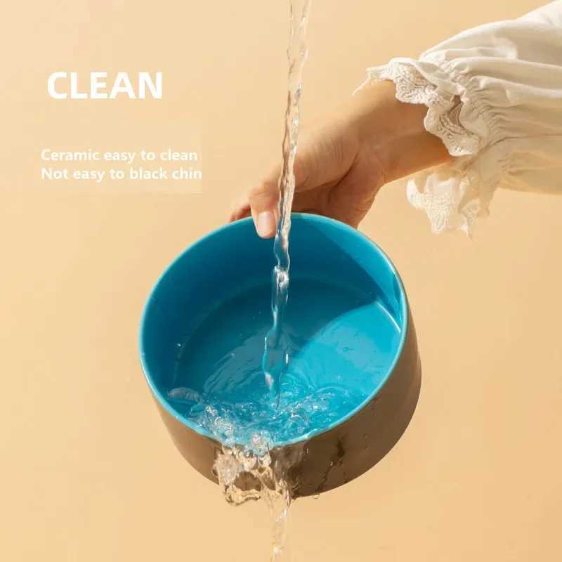 Cute Ceramic Bowl Dog Feeding Pet Feeder Goods for Cats Puppy Food Water Container Storage Waterer Accessories Cat Supplies Y250806